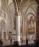 Vervloet Francois Interieur de la cathedrale Saint-Rombaut a Malines oil